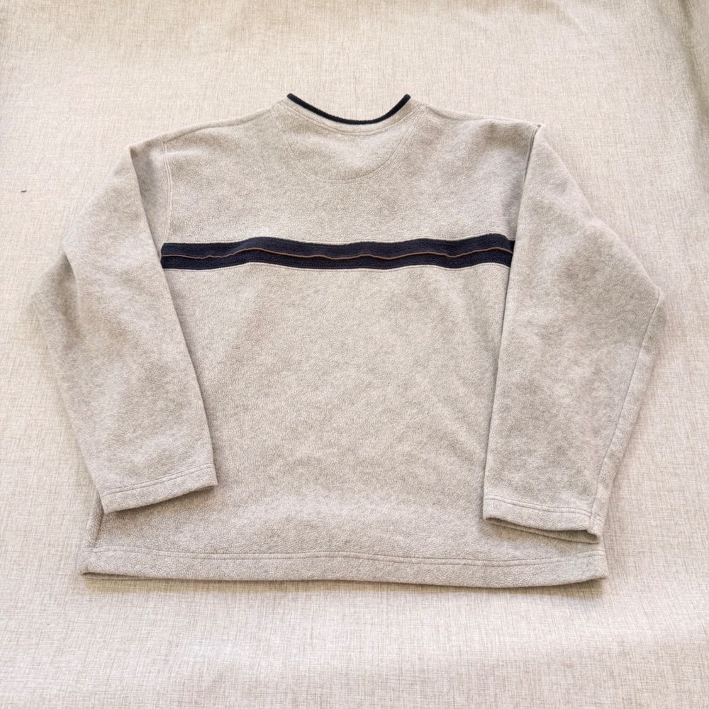Vintage Gap Fleece Pullover Mens XL V Neck Stripe Long Sleeve Y2K 2000s 90s Prep - Picture 5 of 5